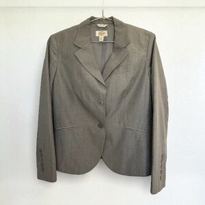 Talbots 100% Silk Gray Blazer Jacket Size 10 | Career Professional Academia